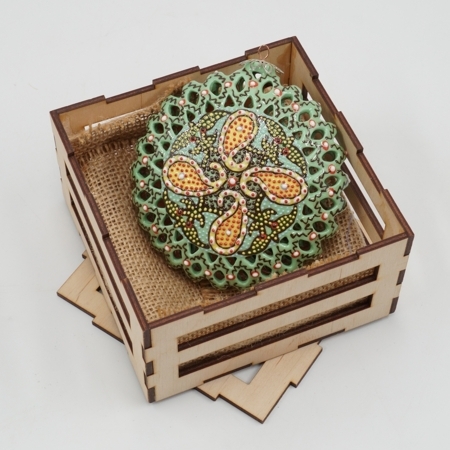 Ёлочная игрушка фляга большая точечная