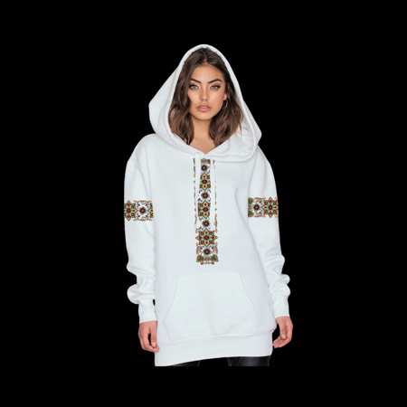 Худи "Полоска мини гранат вертикаль (белый)"